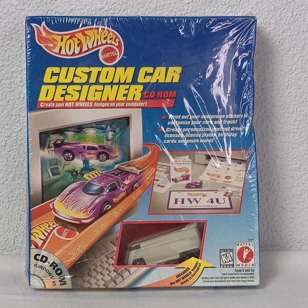 1997 Mattel Hot Wheels Custom Car CD-ROM Designer Kit Unopened Box